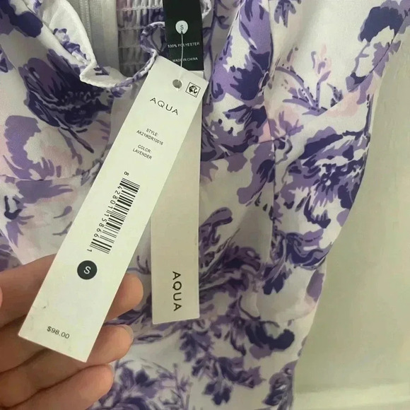 Aqua Floral Ruffle Dress - 100% exclusive. NWT. Size Small - Picture 3 of 4